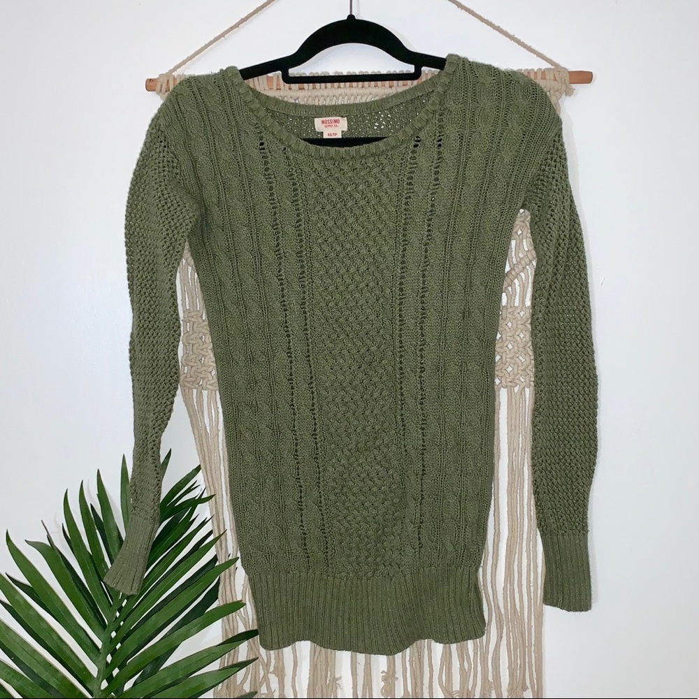 Knitted olive green sweater